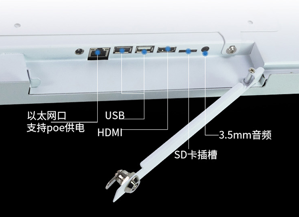 11.6寸會議門牌一體機產(chǎn)品插口介紹